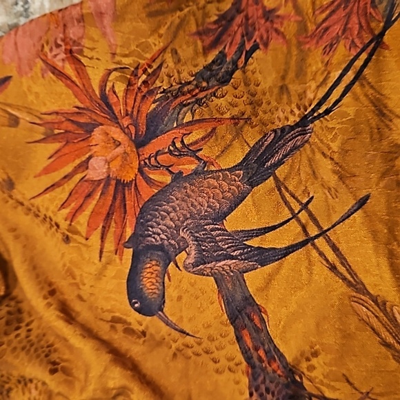 💕ALLSAINTS Seinie Nolina Slip Dress  Cinnamon Brown Floral Bird Print US 0 NWOT - Picture 15 of 16